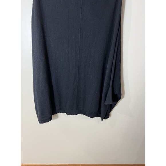 White + Warren Women Black Cashmere Cowl Neck Poncho Dolman Style Sweater M/L - Picture 8 of 11